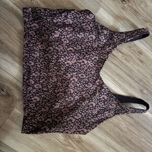 Old Navy Women's Animal Print Sports Bra - Black and Brown